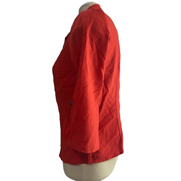 Kathy Che Vintage 3/4 Sleeve Double Collared Button Down Shirt Sz 8 (Medium) Wom - Picture 5 of 8